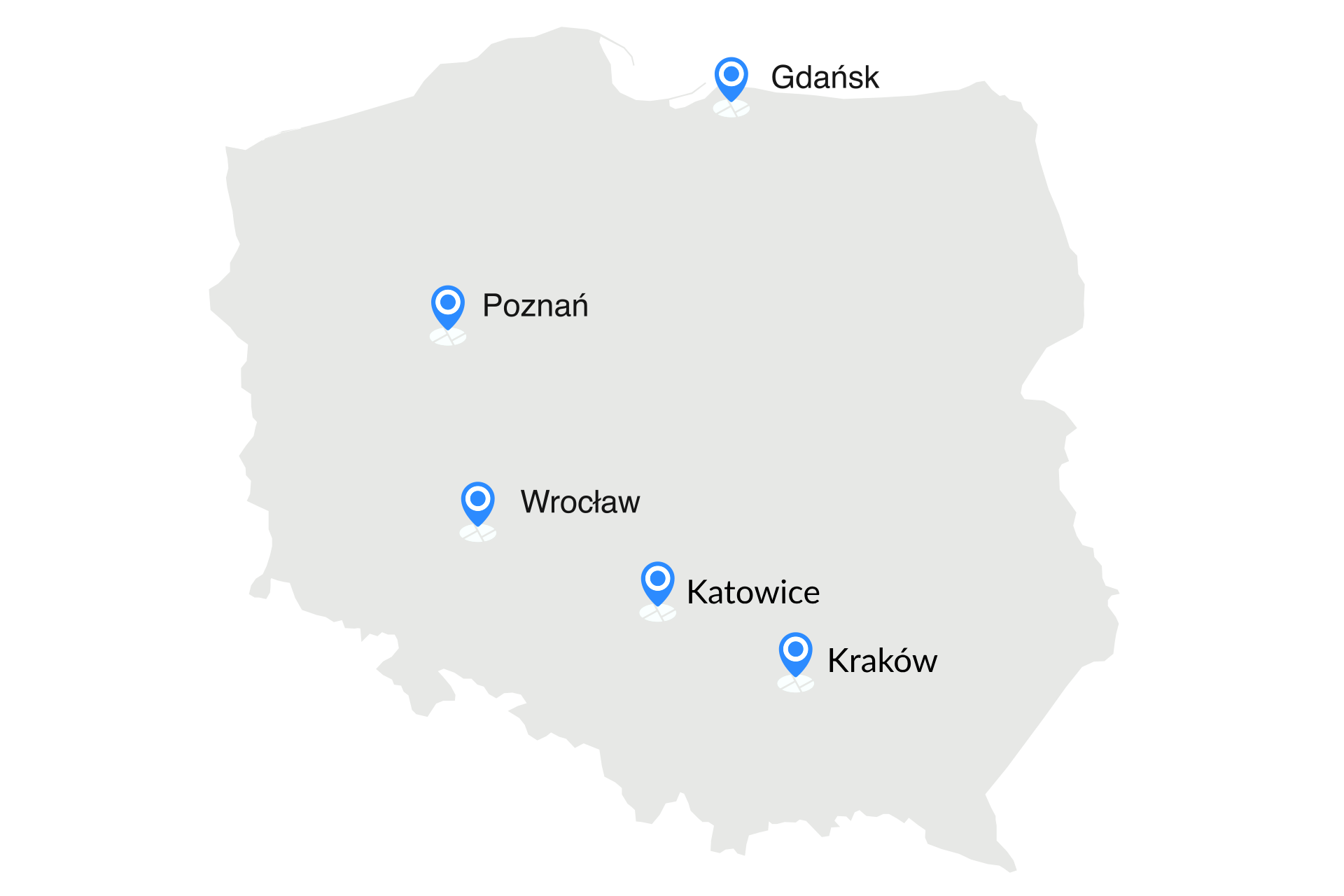 Mapa biur RowerRent – Polska